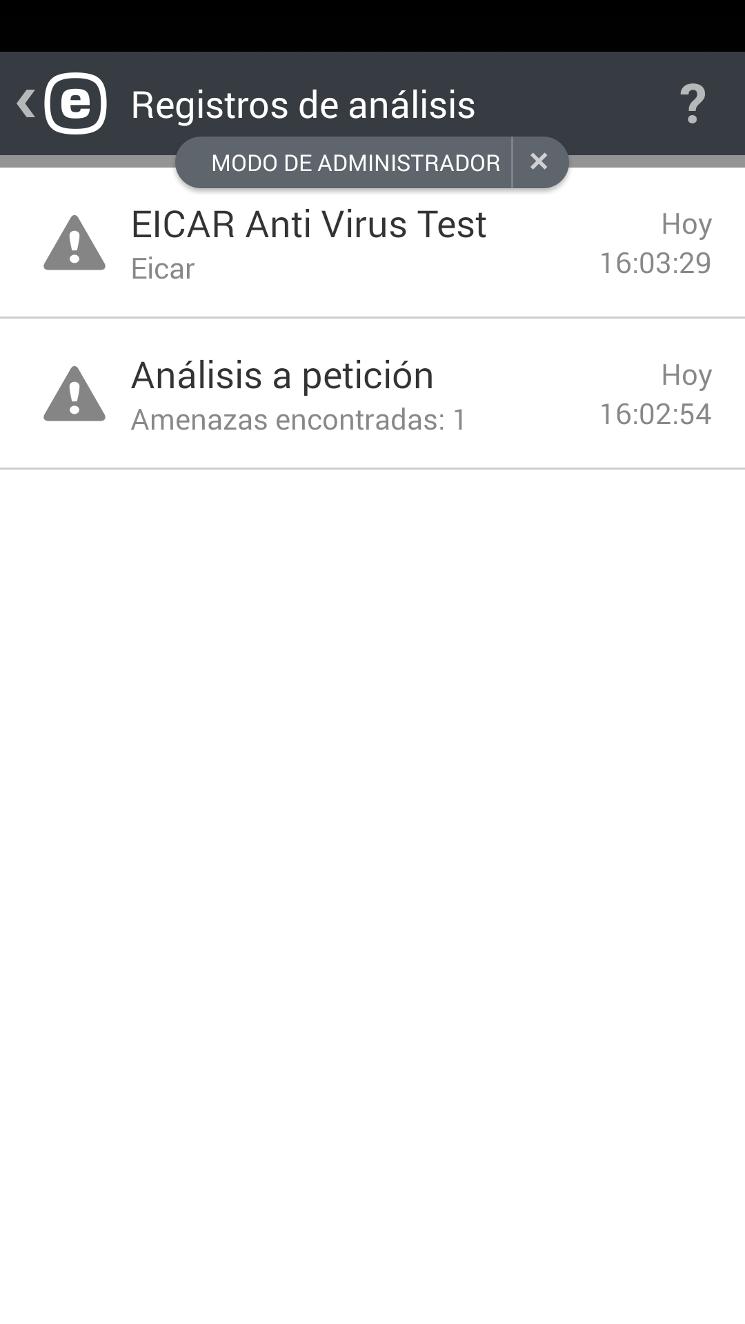 Registros del análisis