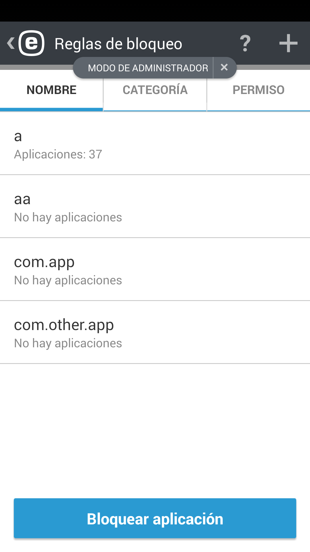 Reglas de bloqueo Reglas de bloqueo