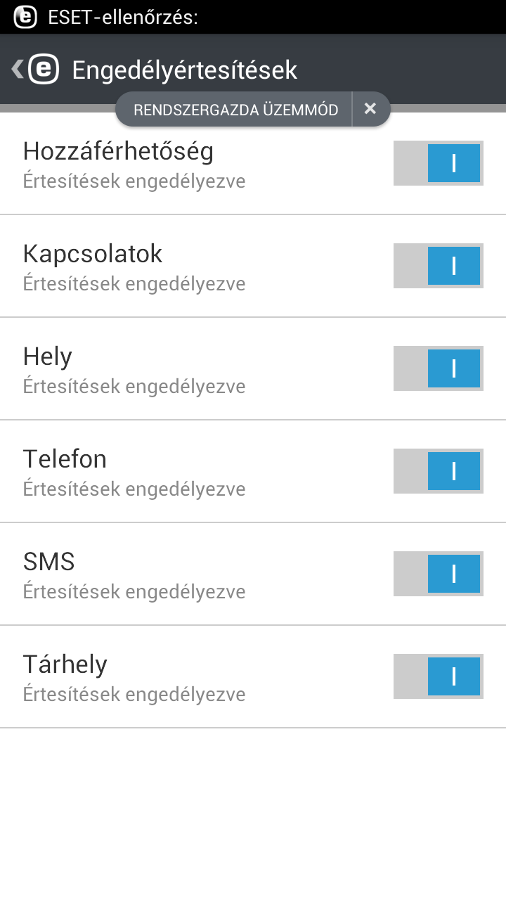 Értesítési engedélyek