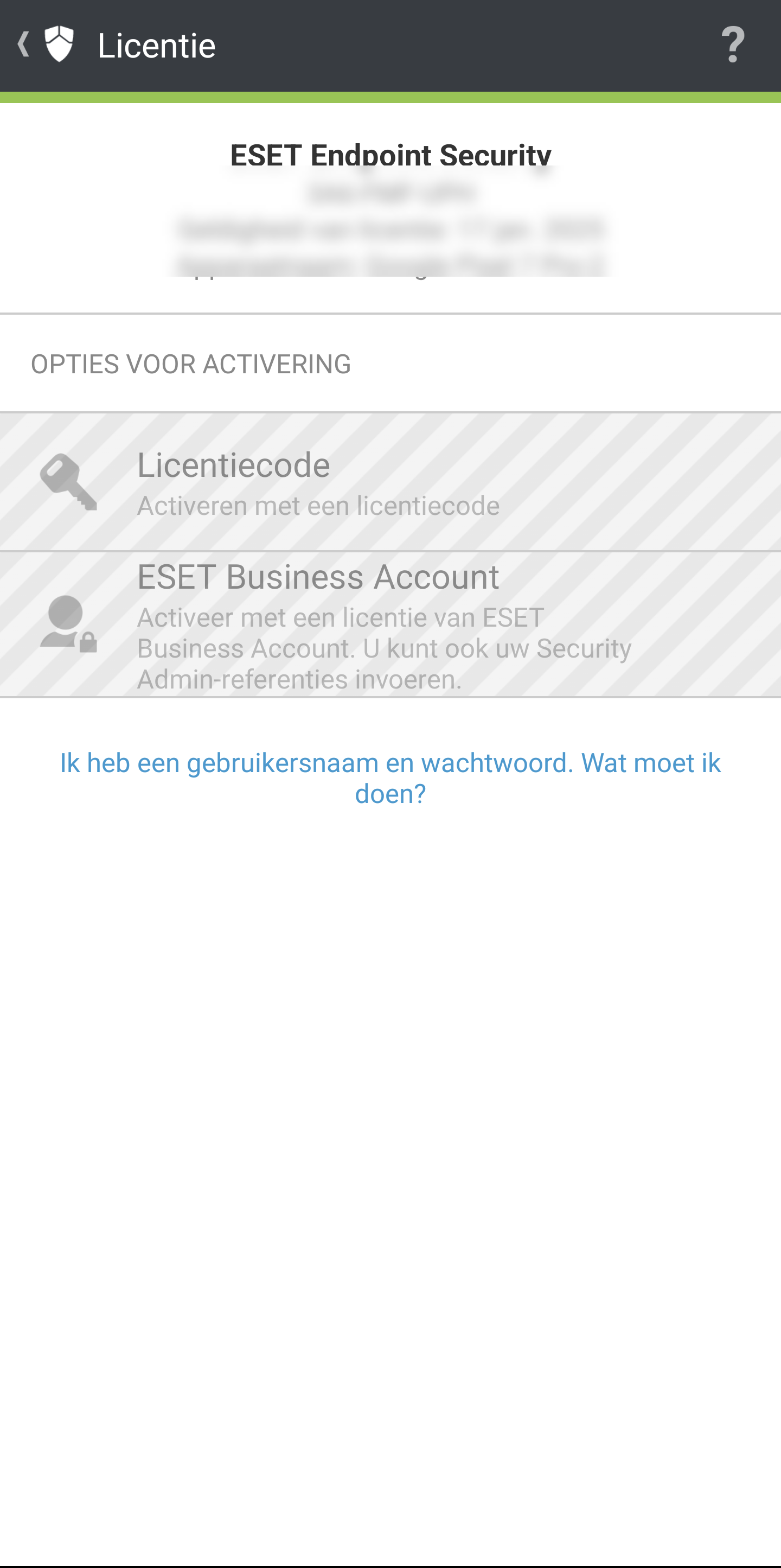 Activatiescherm