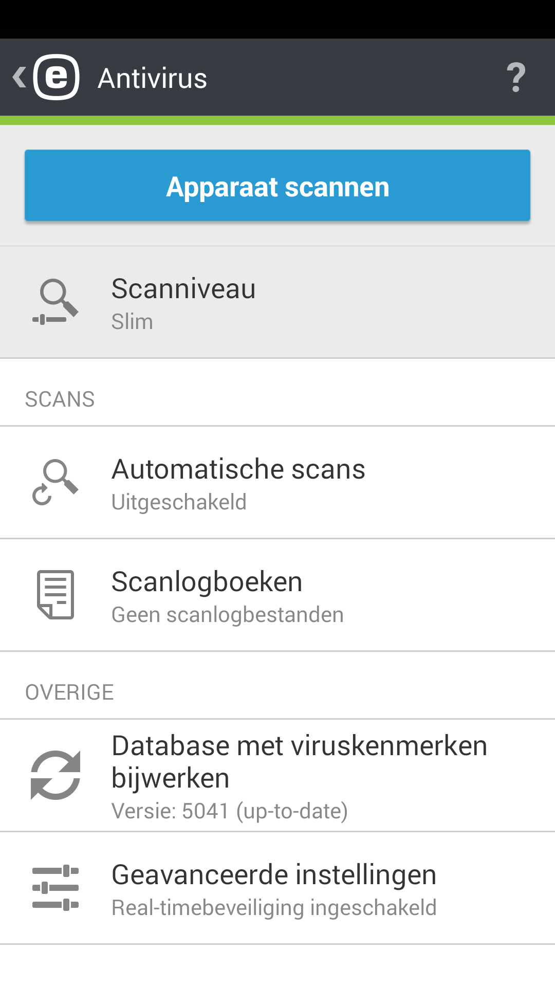 Antivirus-opties