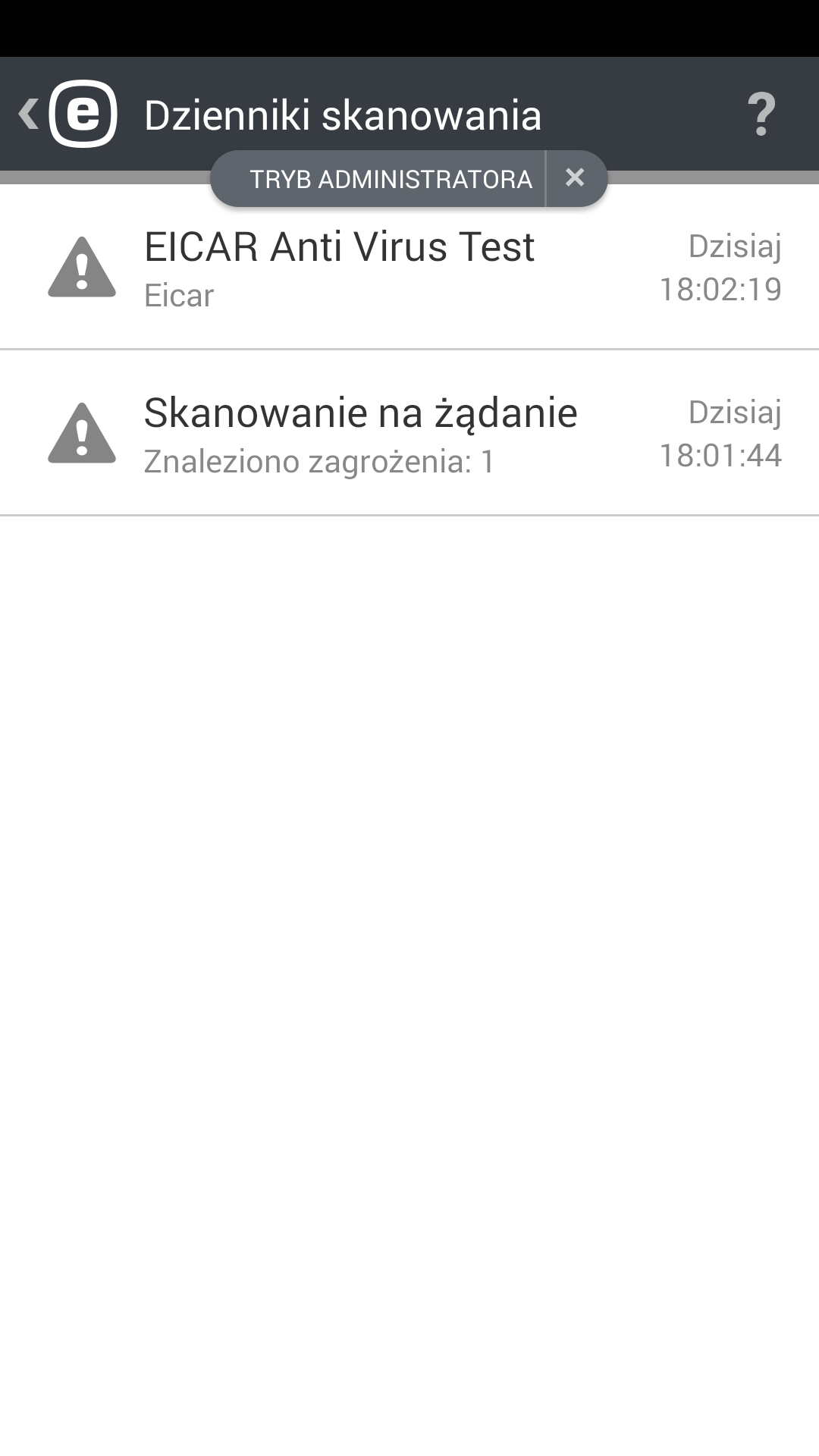 Dzienniki skanowania Dzienniki skanowania