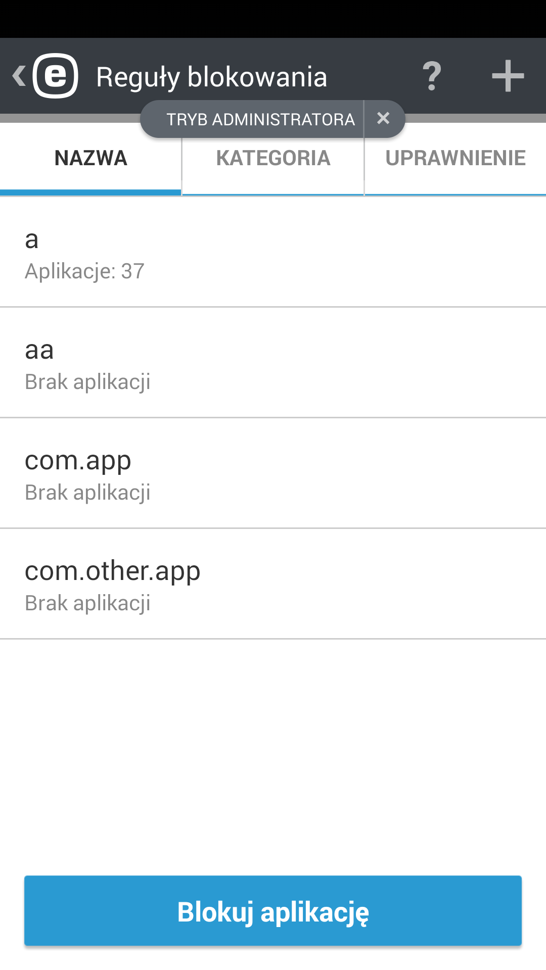 Reguły blokowania