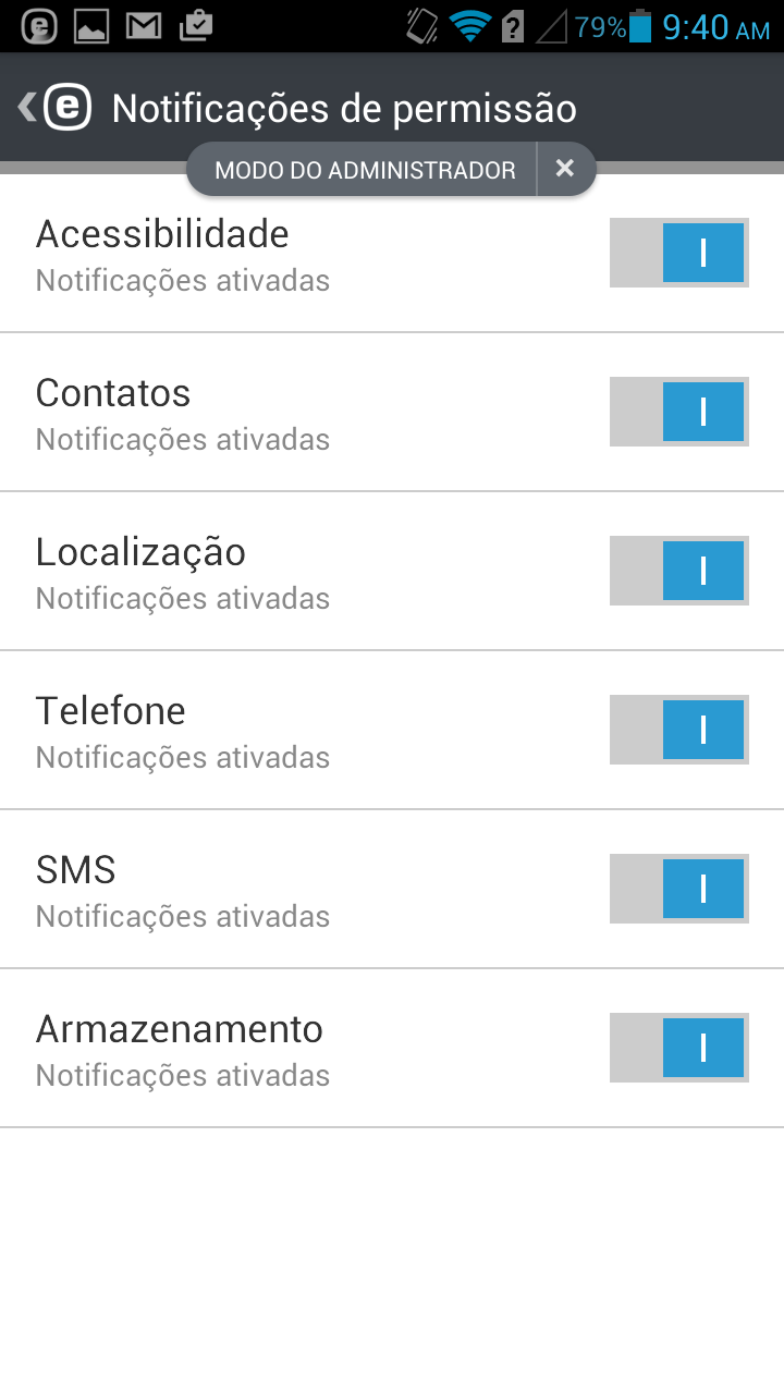 Permissões de notificação
