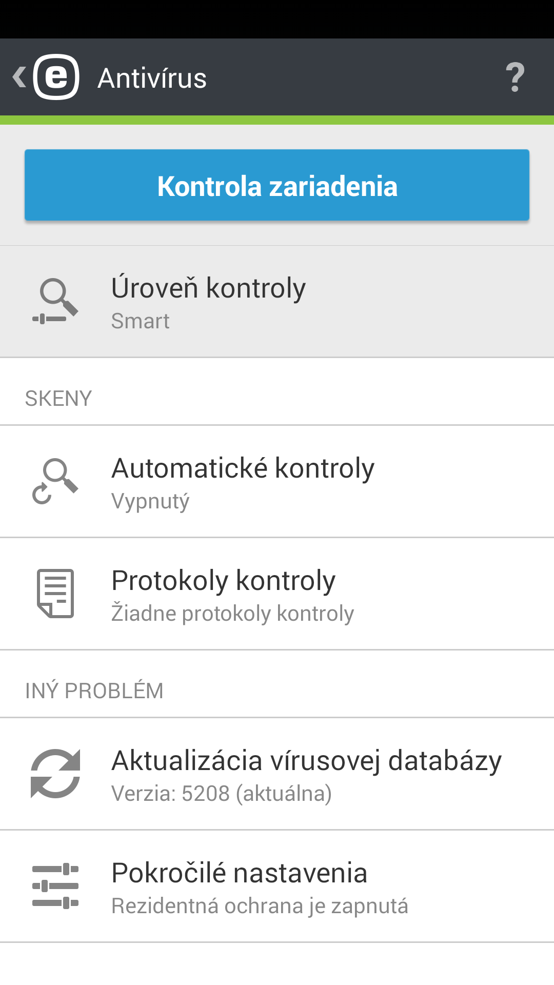 Možnosti antivírusu Možnosti antivírusu