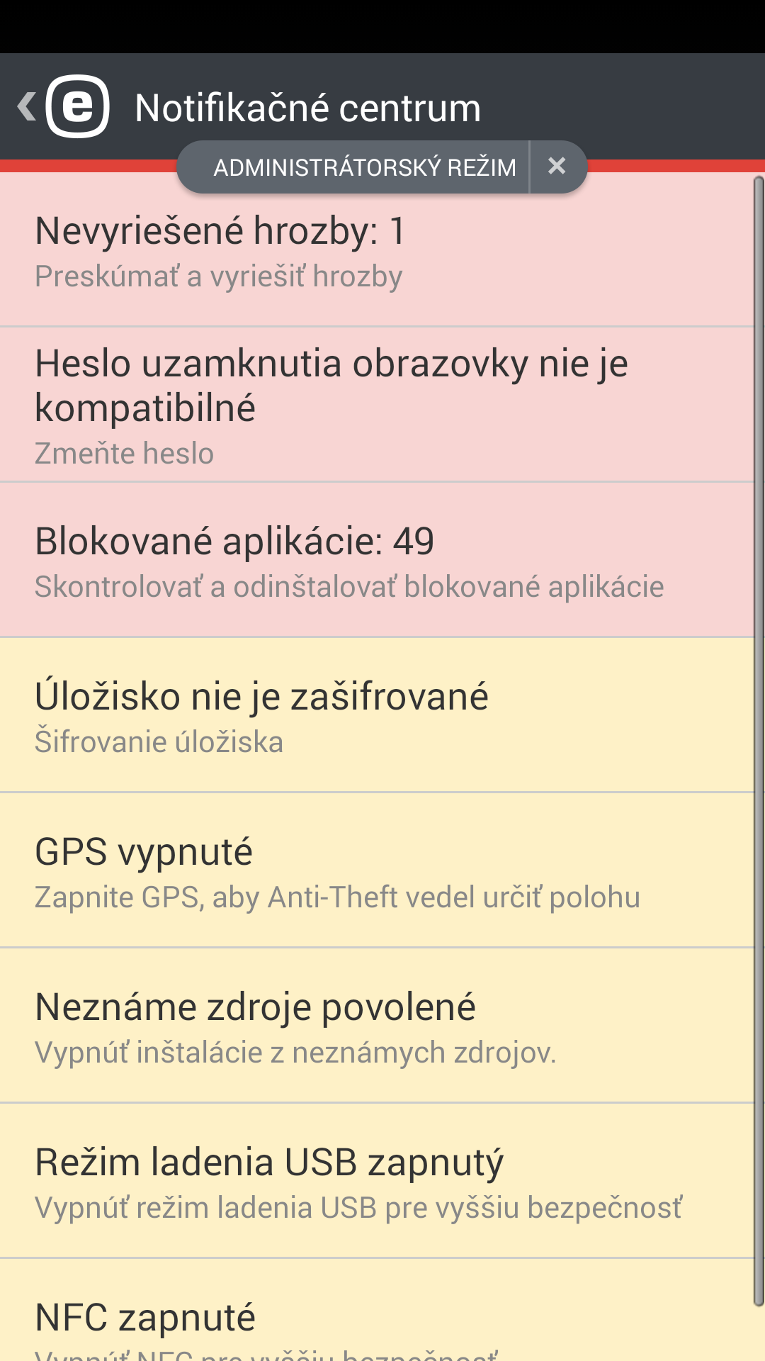 Politika nastavení zariadenia Politika nastavení zariadenia