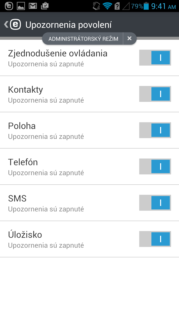 Povolenia na zobrazovanie oznámení Povolenia na zobrazovanie oznámení