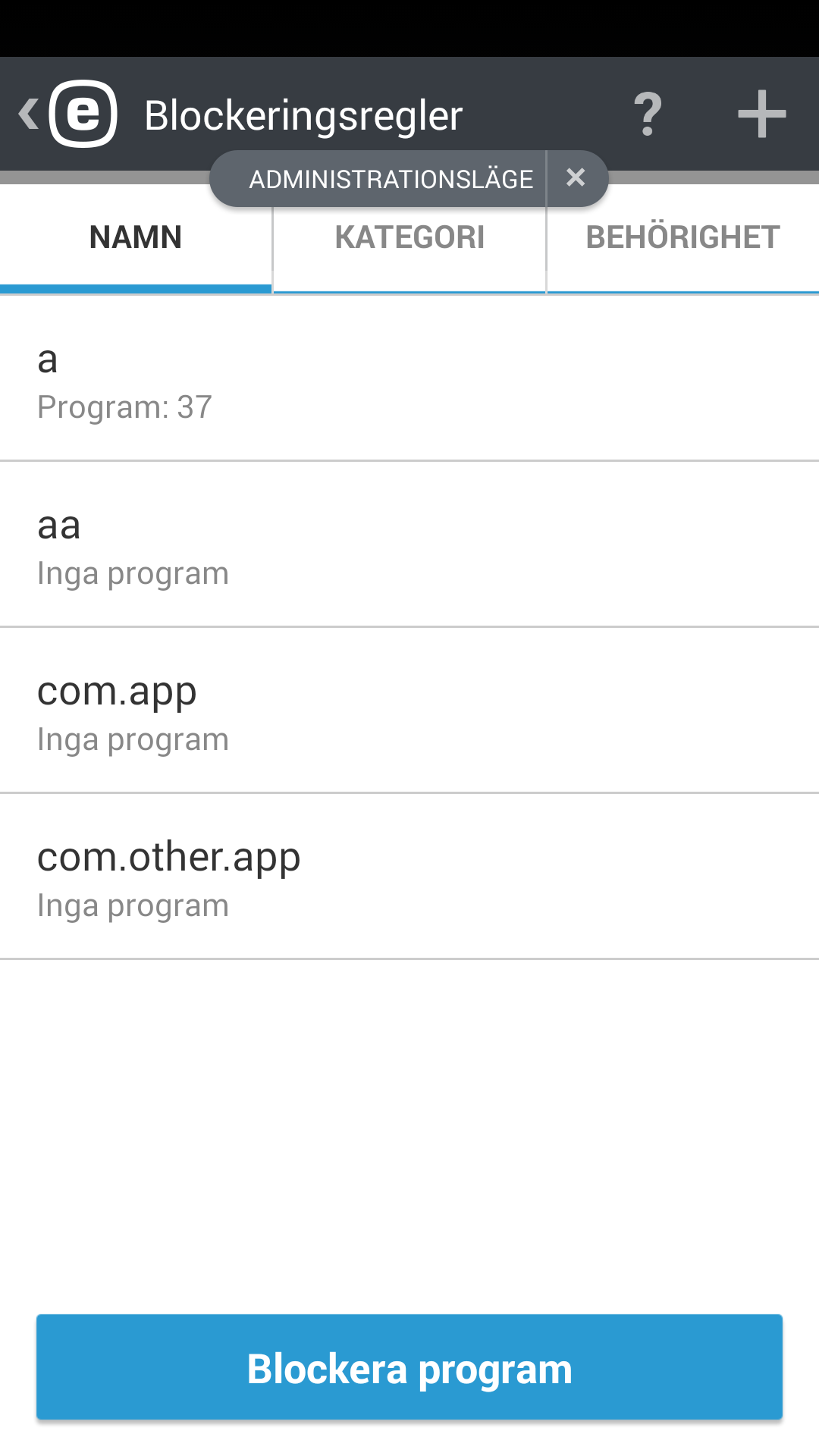 Blockeringsregler