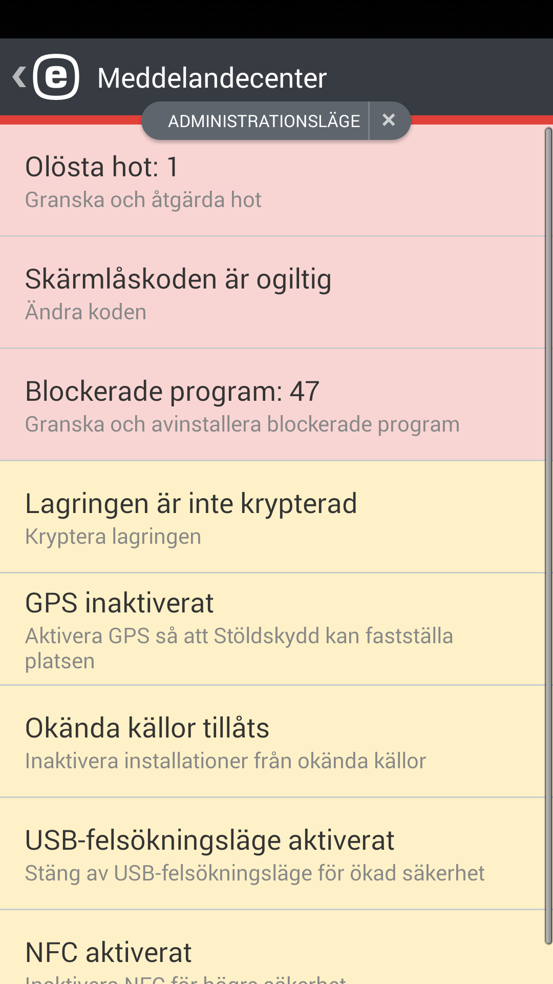 Princip för enhetsinställningar