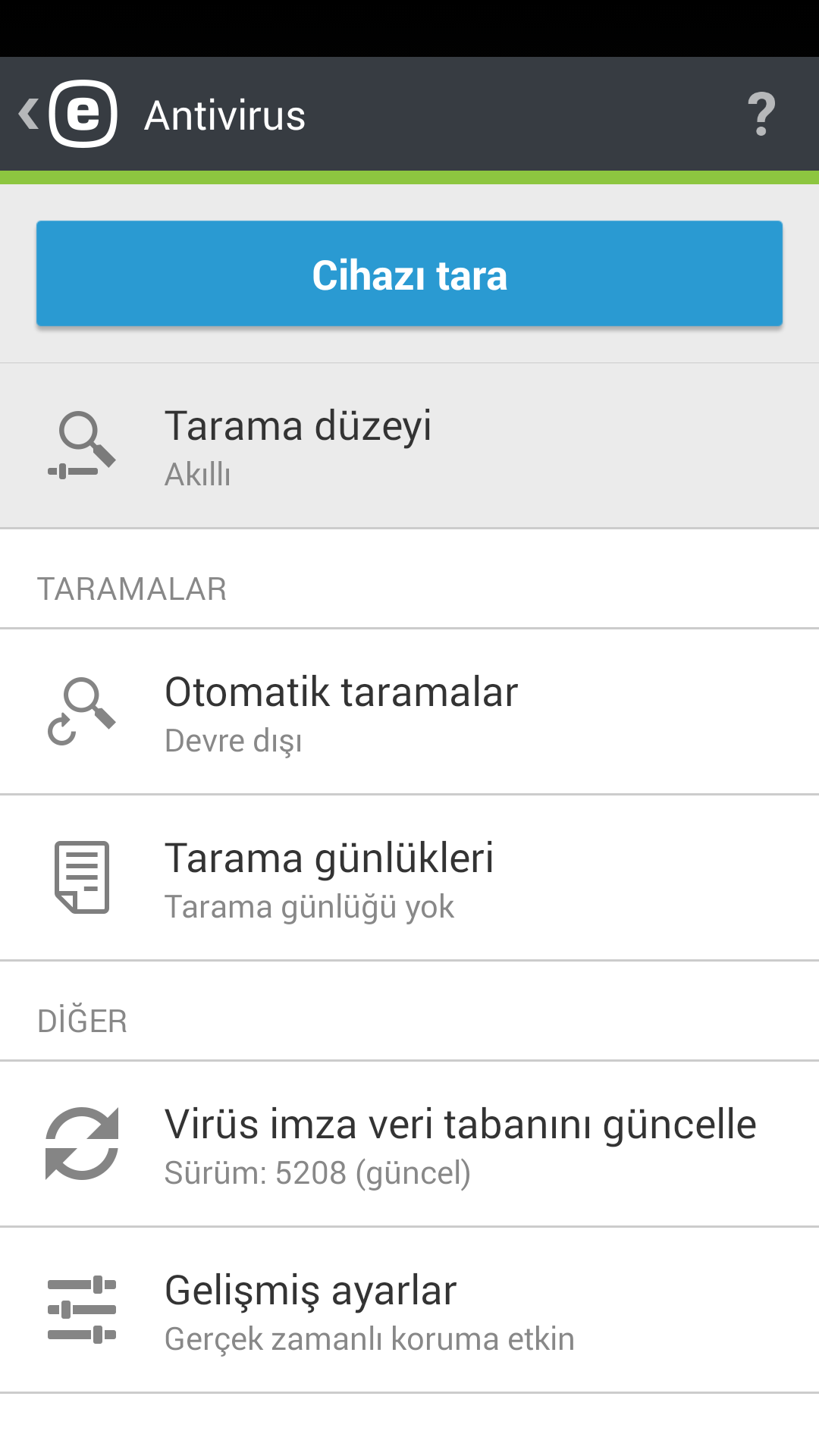 Antivirus seçenekleri