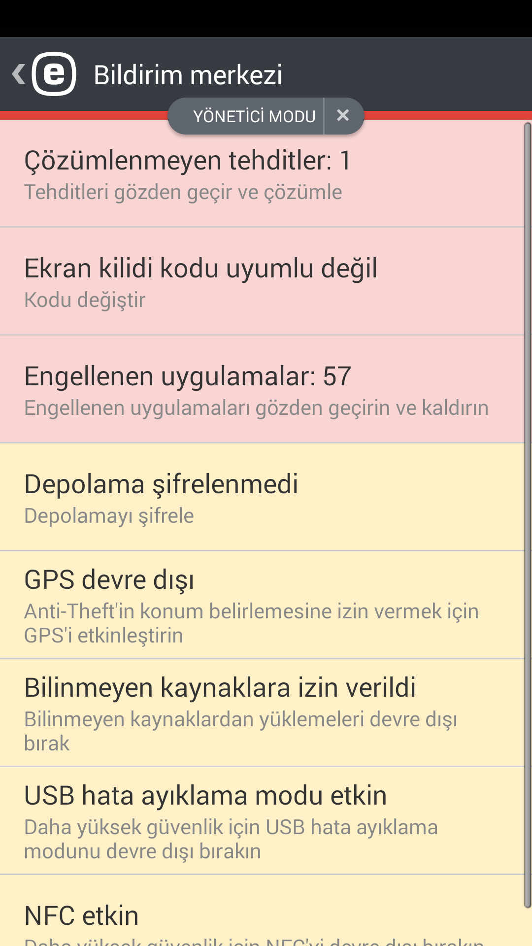Cihaz ayarları ilkesi Cihaz ayarları ilkesi