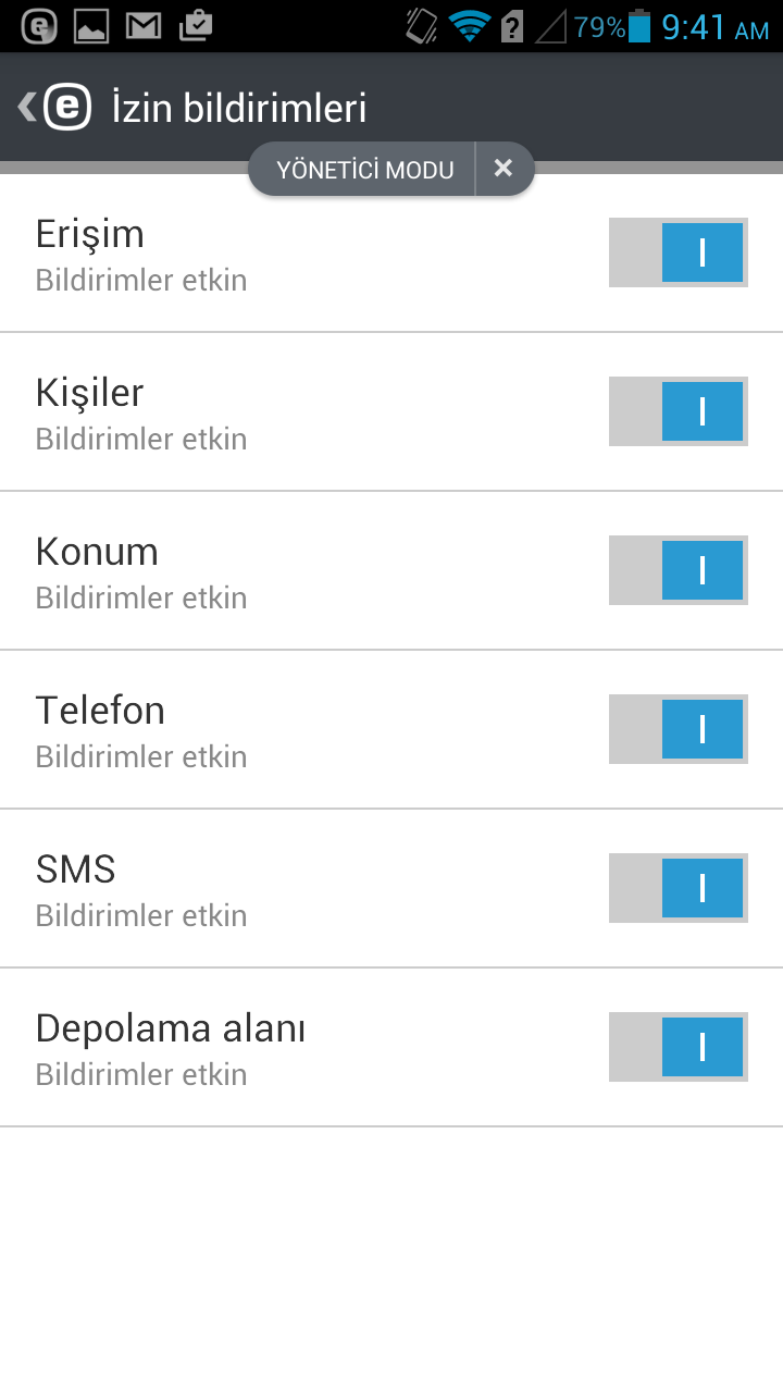 Bildirim izinleri Bildirim izinleri