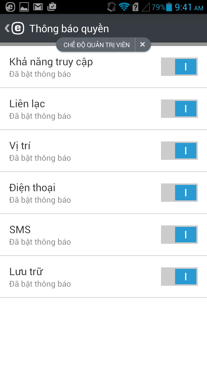 Các quyền đối với thông báo Các quyền đối với thông báo