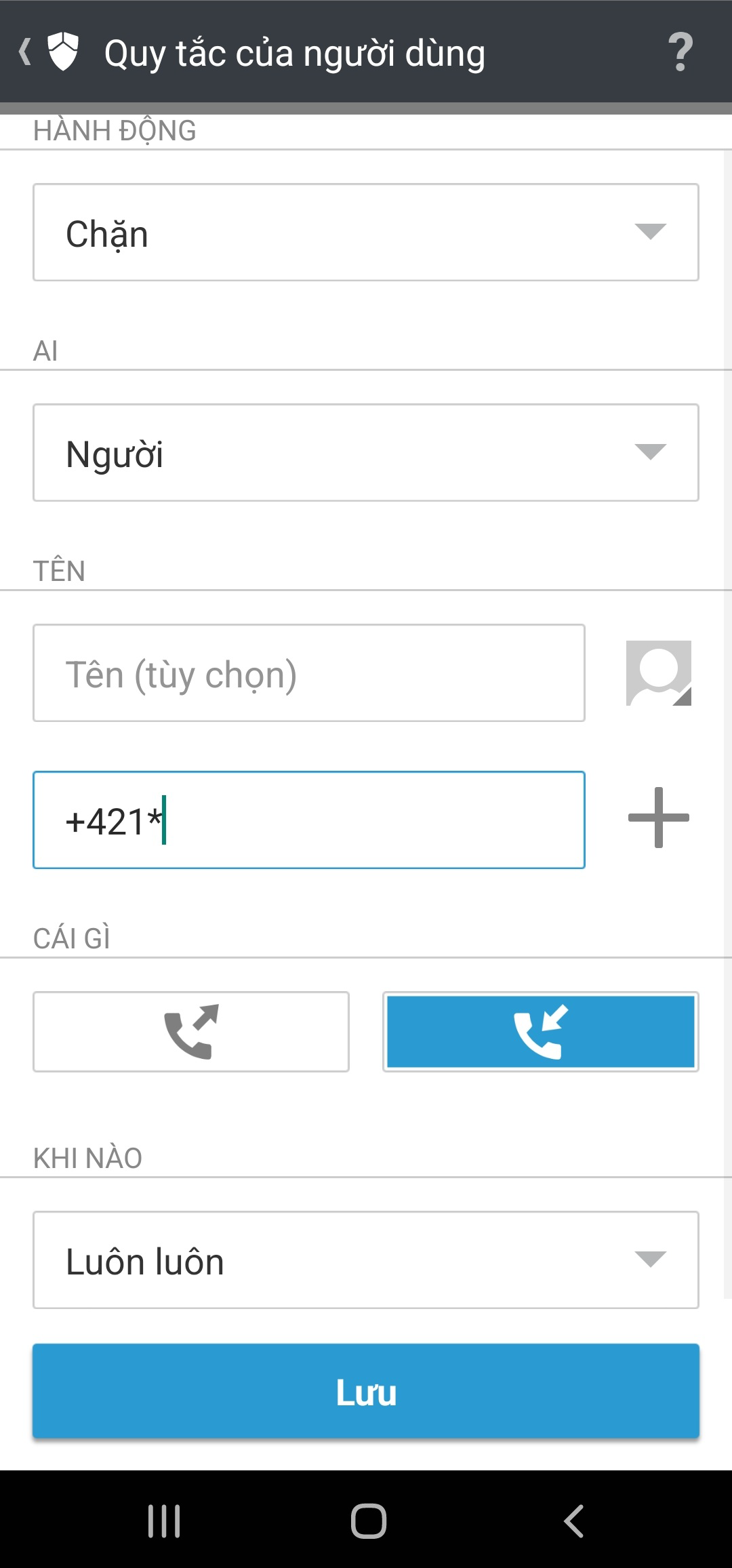 Quy tắc của người dùng Quy tắc của người dùng