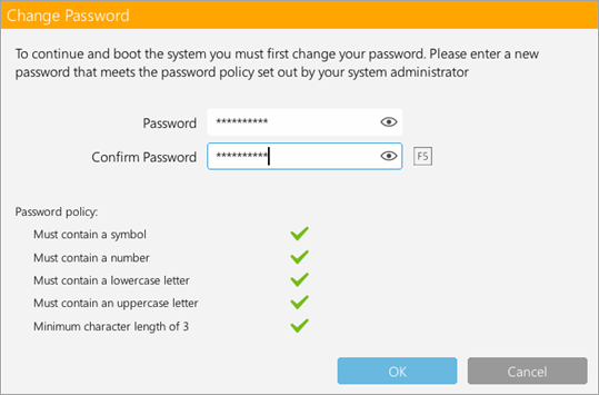 Cambia password. Cambia password.