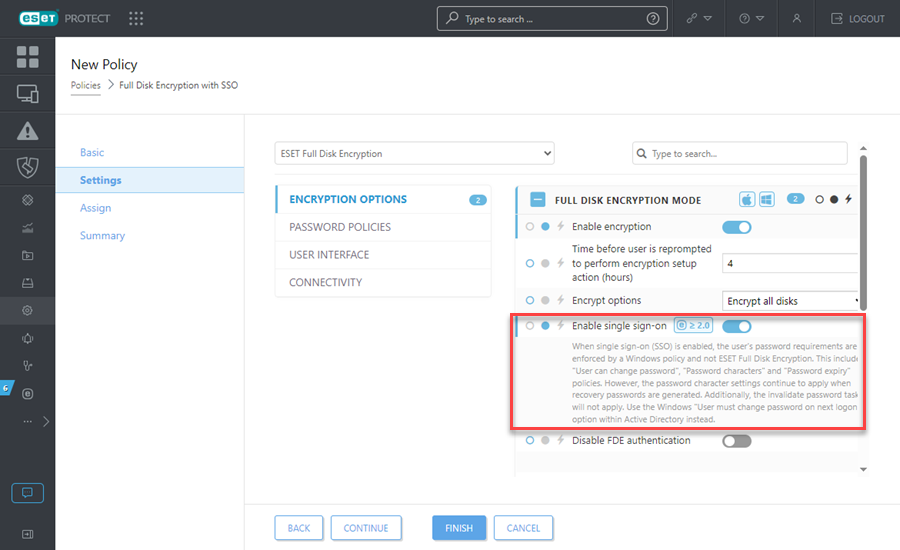 efde_policy_enable_single_sign_on