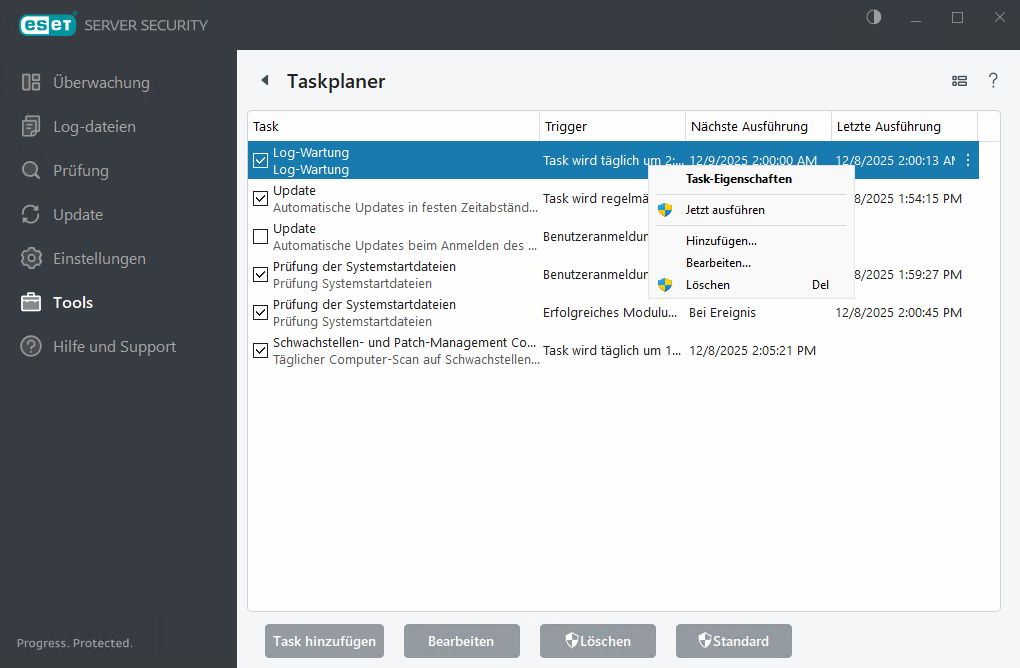 ESET Server Security Taskplaner