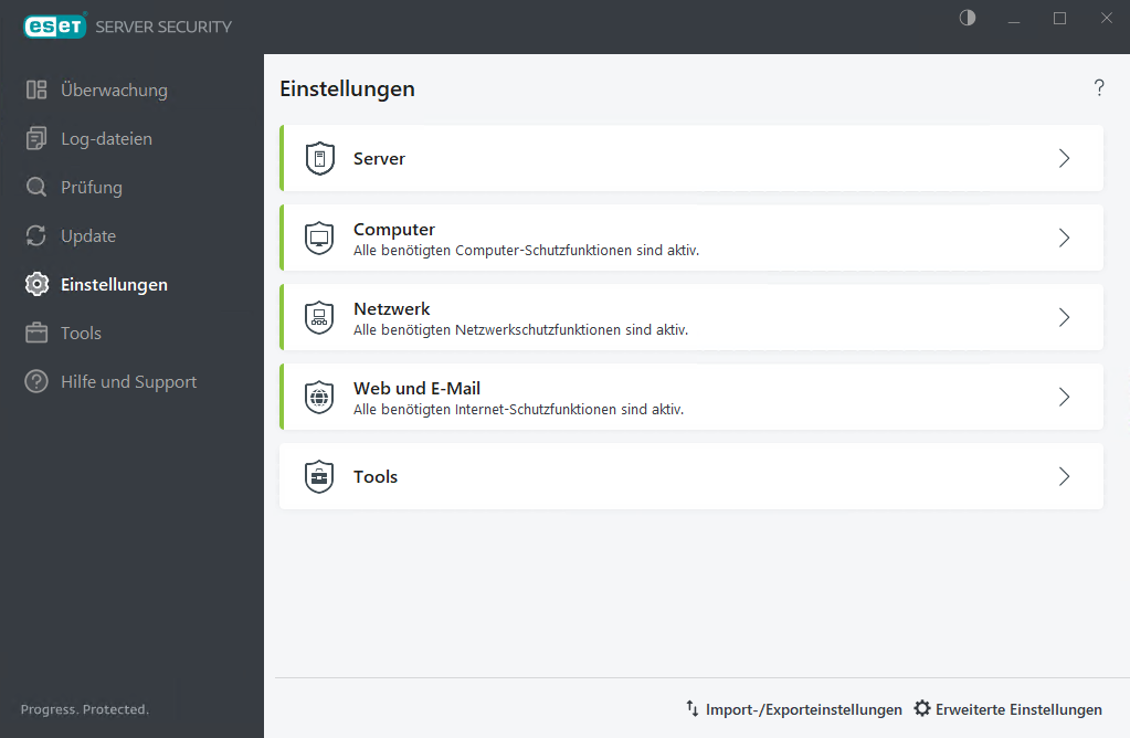 ESET Server Security Einstellungen ESET Server Security Einstellungen