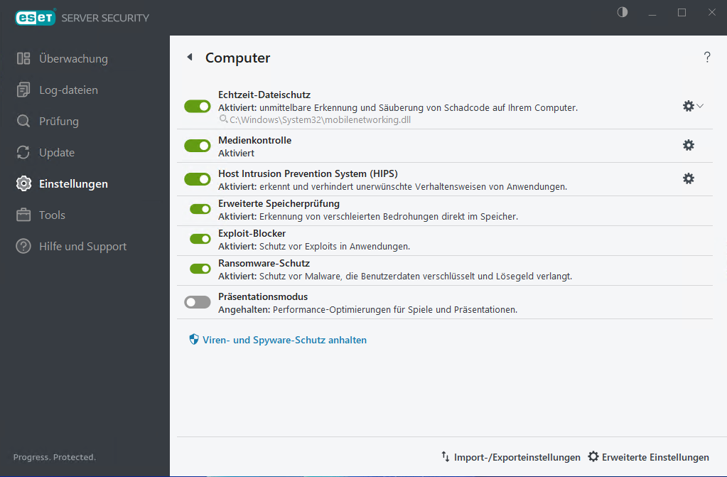 Computereinstellungen