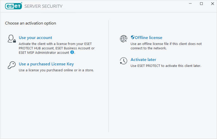 Activate ESET Server Security Activate ESET Server Security