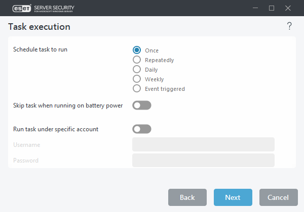 Scheduler task execution