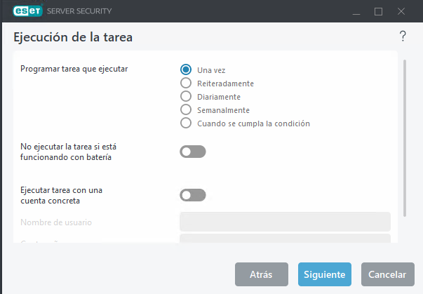 Ejecución de tareas del planificador