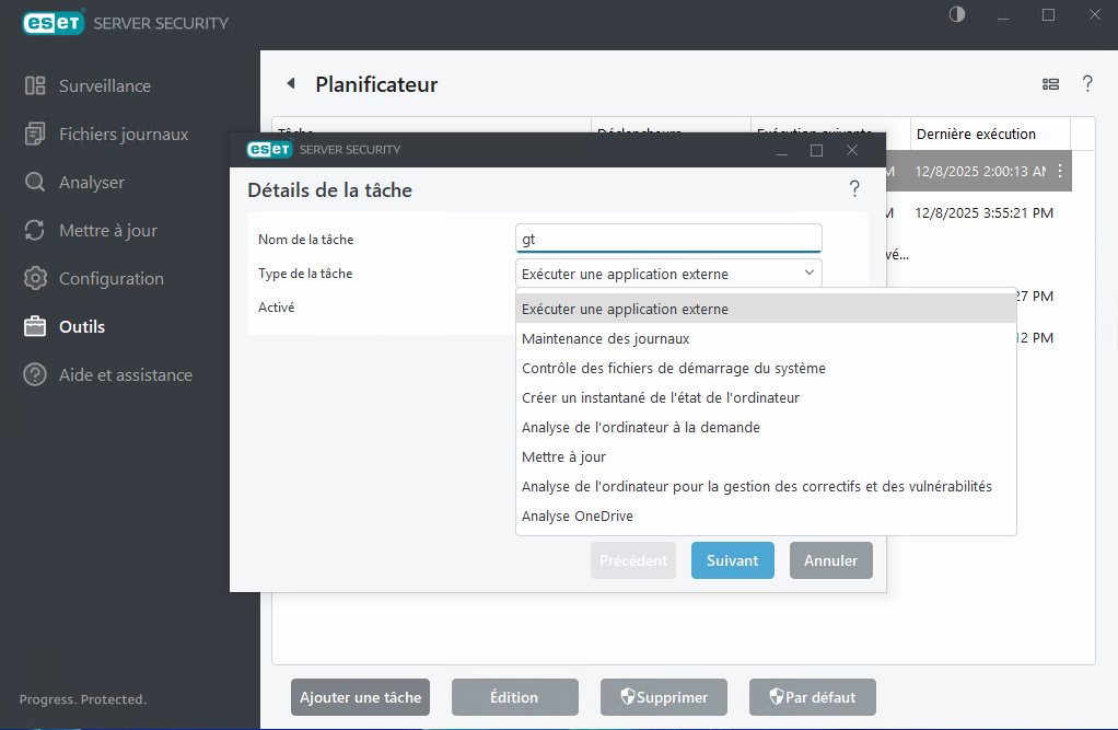 Planificateur&nbsp;: ajouter une nouvelle tâche