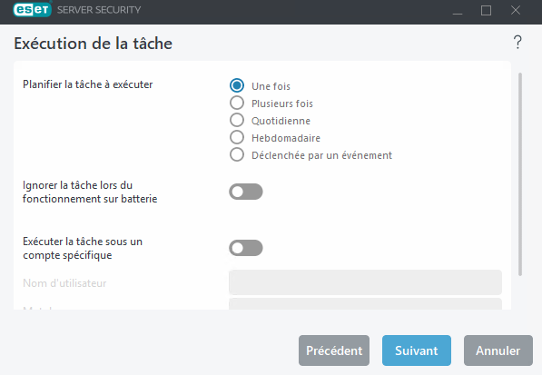 Planificateur&nbsp;: exécuter une tâche