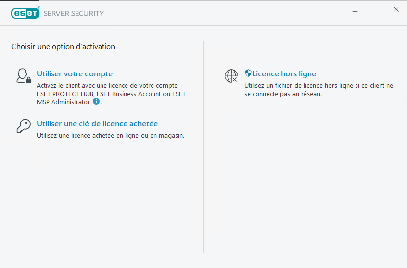 Activation d'ESET Server Security
