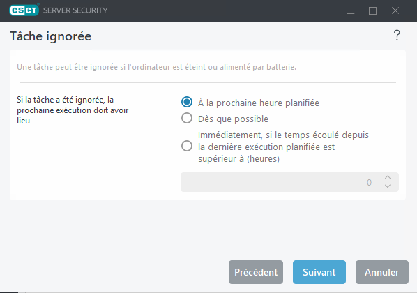 Planificateur - Tâche ignorée