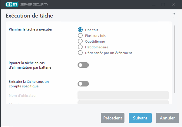 Planificateur - Exécution de la tâche