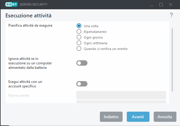 Esecuzione attività pianificazione attività Esecuzione attività pianificazione attività