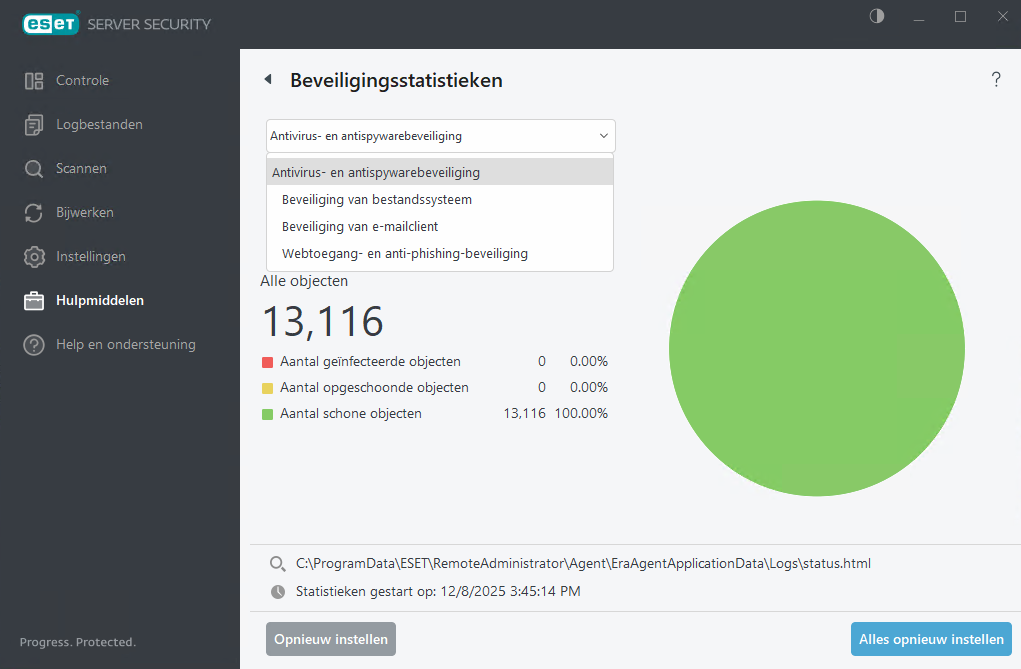 ESET Server Security Beveiligingsstatistieken