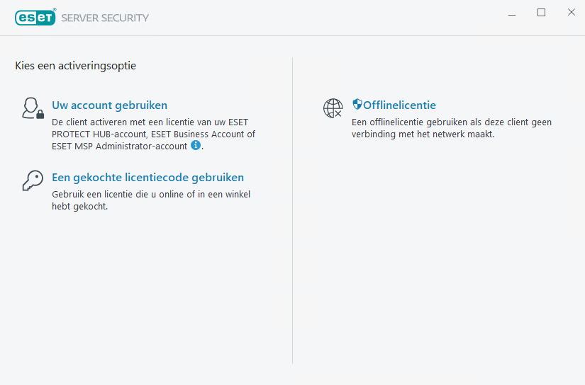 Activeren ESET Server Security Activeren ESET Server Security
