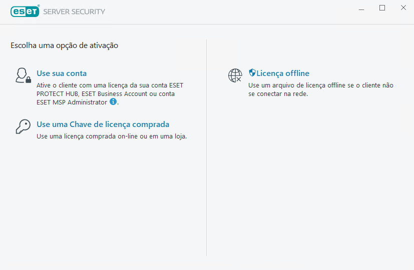 Ativar ESET Server Security