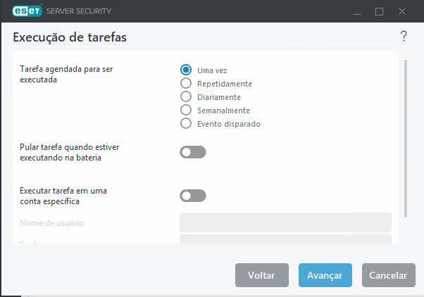 Execução de tarefas da agenda