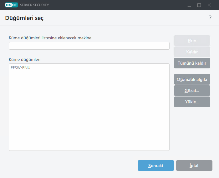 Küme sihirbazı - Düğümleri seç