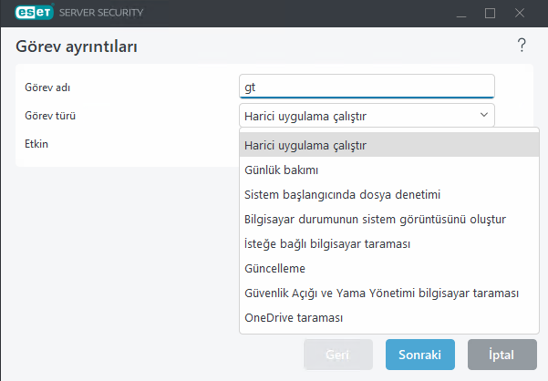 Zamanlayıcı yeni görev ekle Zamanlayıcı yeni görev ekle