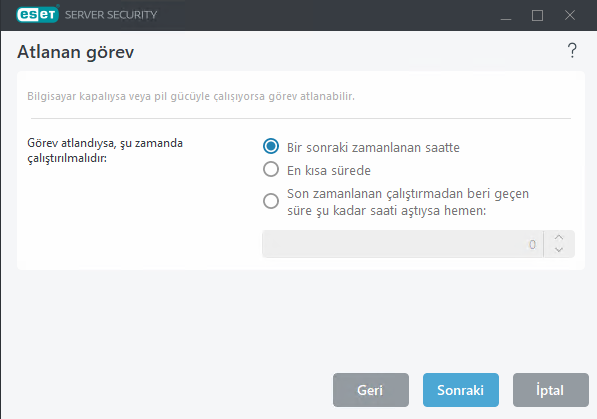 Zamanlayıcı görevi atlandı Zamanlayıcı görevi atlandı