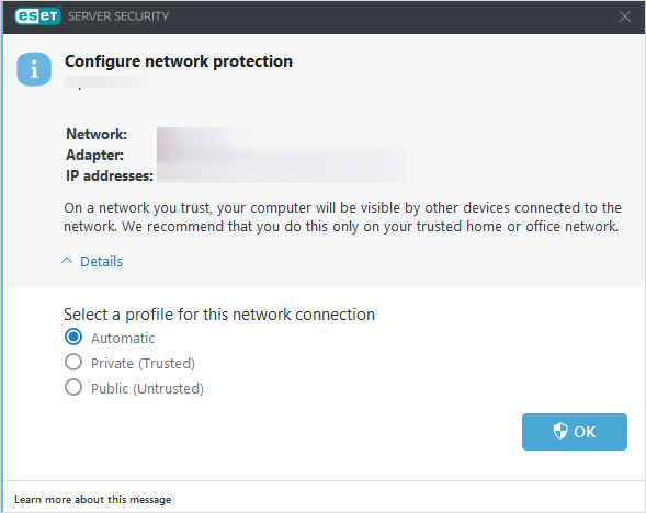 ESET Server Security configure network protection