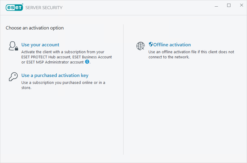 Activate ESET Server Security