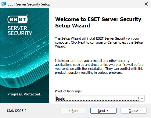 Procedura guidata di installazione di ESET Server Security Procedura guidata di installazione di ESET Server Security