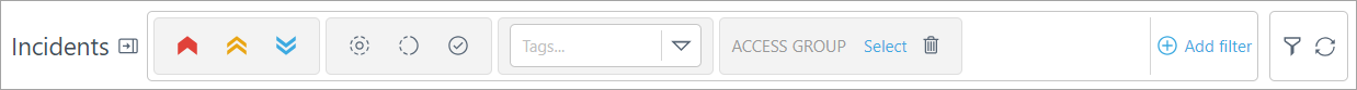 Incidents filter panel