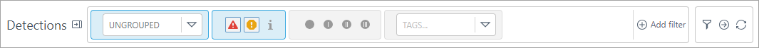 Detections filter panel