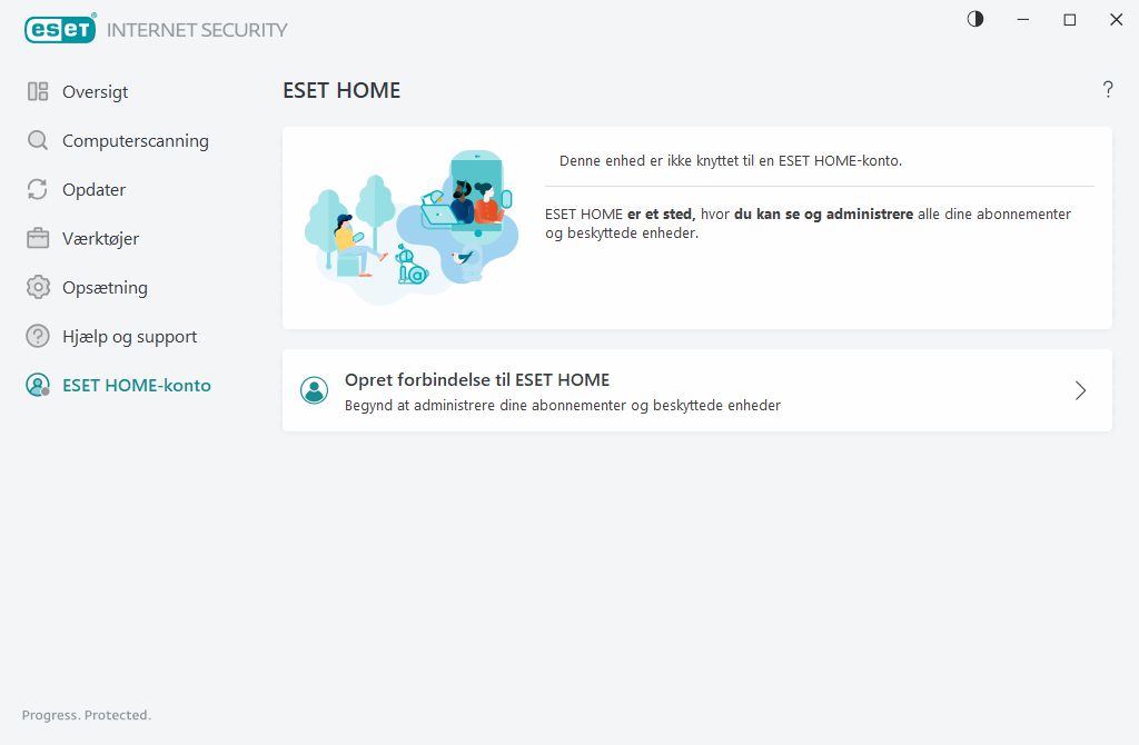 ESET HOME-forbindelsesstatus
