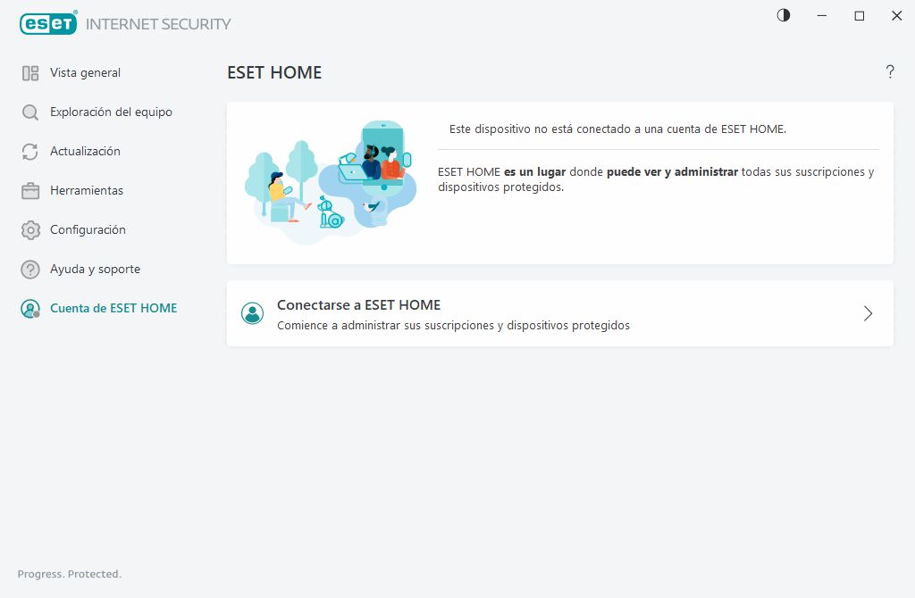 ESET HOME estado de la conexión