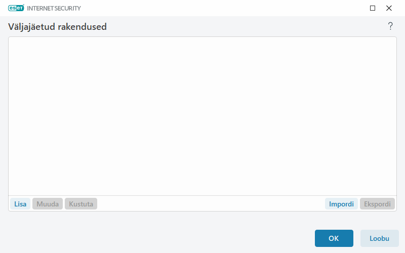 Väljajäetavad rakendused