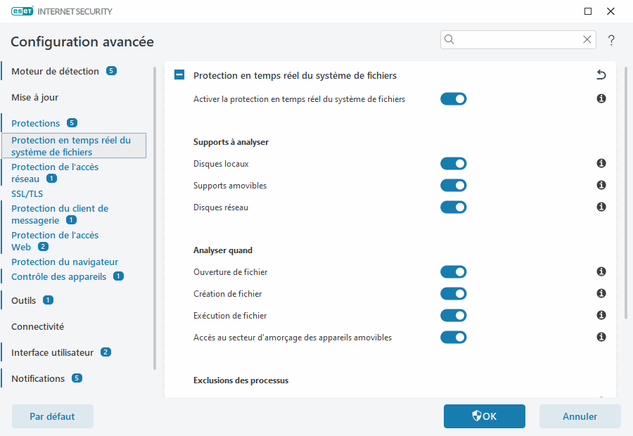 Protection en temps réel du système de fichiers