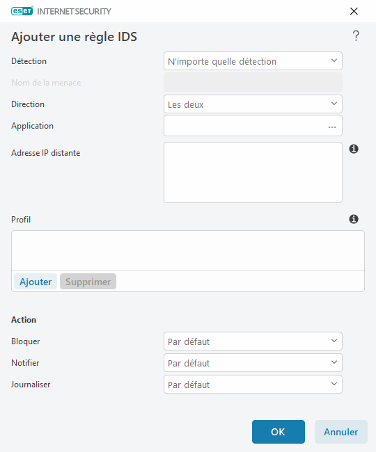 Ajouter une règle IDS
