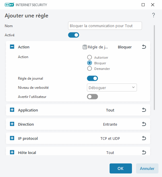 Ajouter une règle